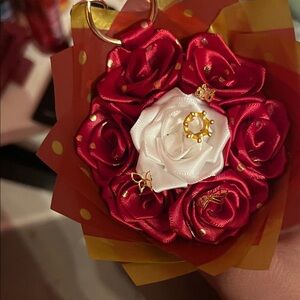 Chic Floral Red and White Brooch